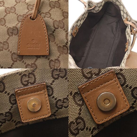 Authentic GUCCI Monogram Ring Canvas Leather Tote Bag - With Wallet & Tag - Picture 10 of 12